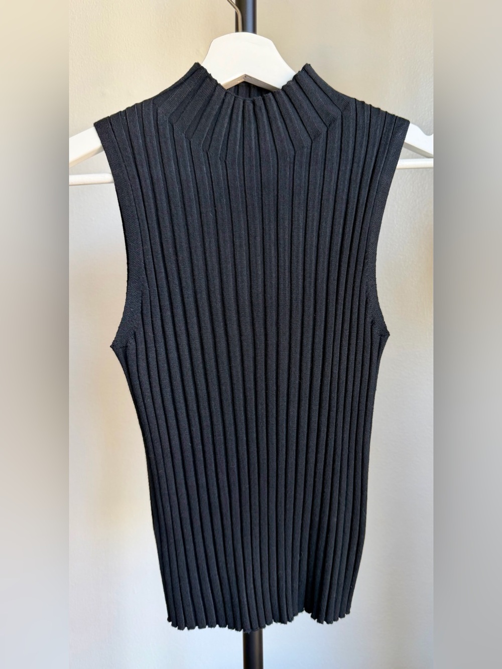 a new day Black Ribbed Mock Neck Sleeveless Tank